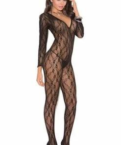 Elegant Moments Sexy Deep V Lace Body Stocking