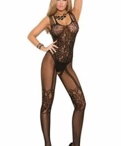 Elegant Moments Fishnet Fancy Bodystocking