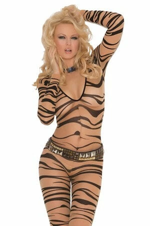 Elegant Moments Zebra Print Bodystocking - Image 3