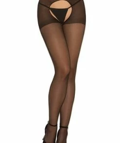 Elegant Moments Sheer & Sexy Crotchless Pantyhose