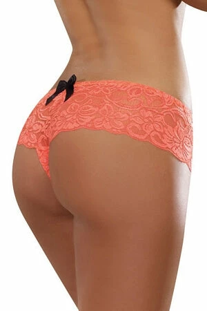 Dreamgirl Coral Lace Open Crotch Boyshort - Image 2
