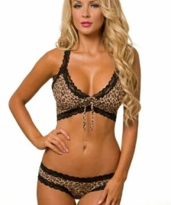 Velvet Kitten Can't Be Tamed Leopard Bra Set