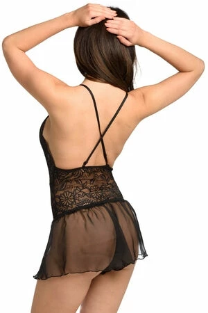 Velvet Kitten Crotchless Racy Lace Romper - Image 5