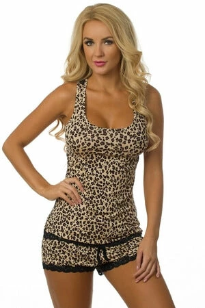 Velvet Kitten Leopard Lace Short PJ - Image 4