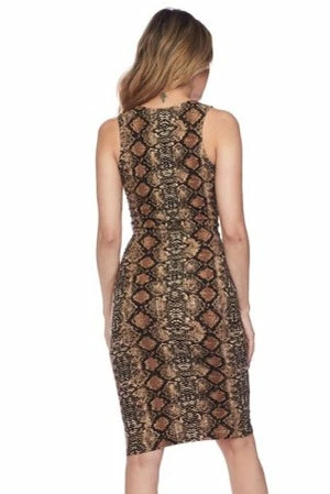 Yelete Snake Skin Print Bodycon Dress - Image 2