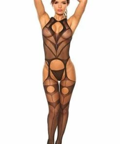 Velvet Kitten Keyhole Suspender Bodystocking